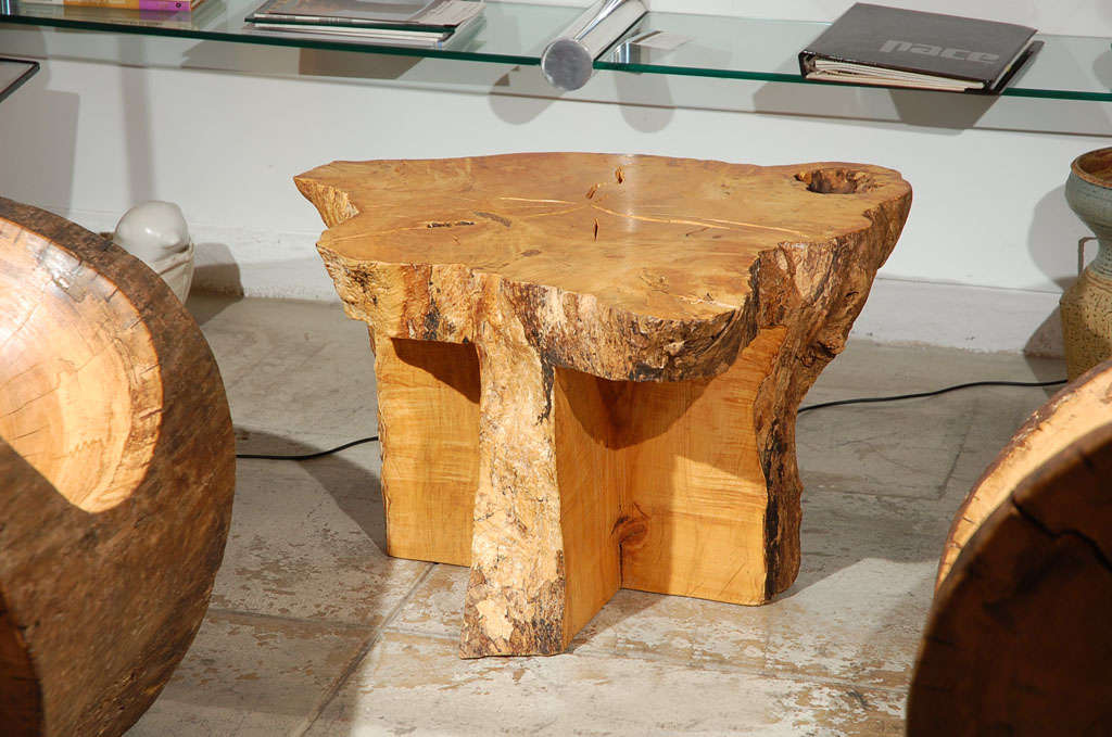 American Hand Carved Maple Table by Howard Werner