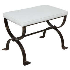 Steel Bench With Upholstered Seat