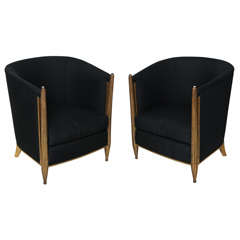 Pair of Art Deco Barrel Back Chairs