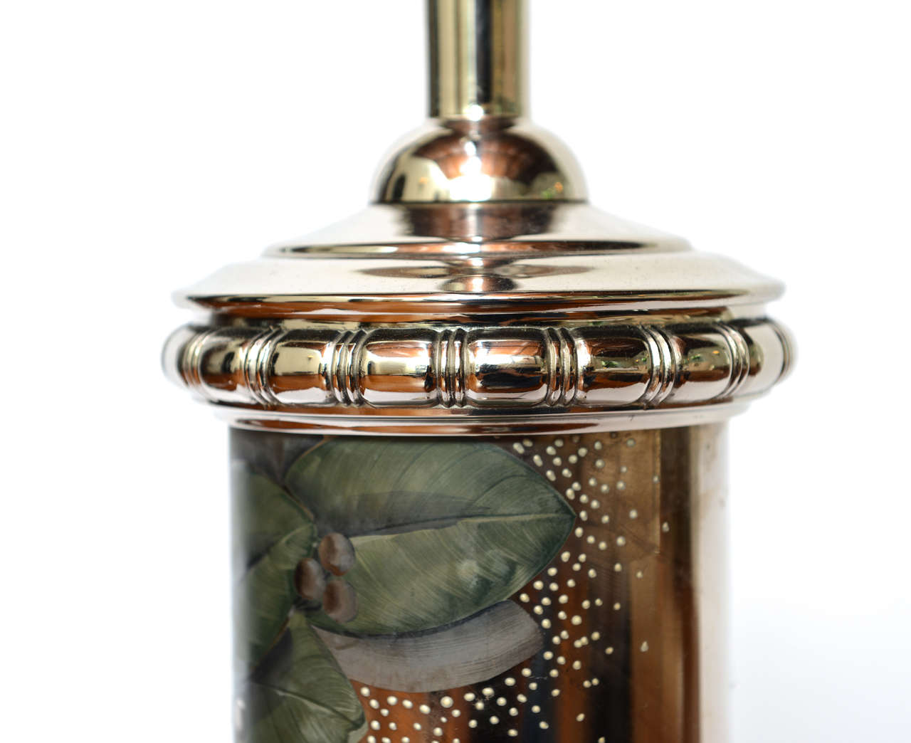 Hand Painted Mercury Glass Lamp 6