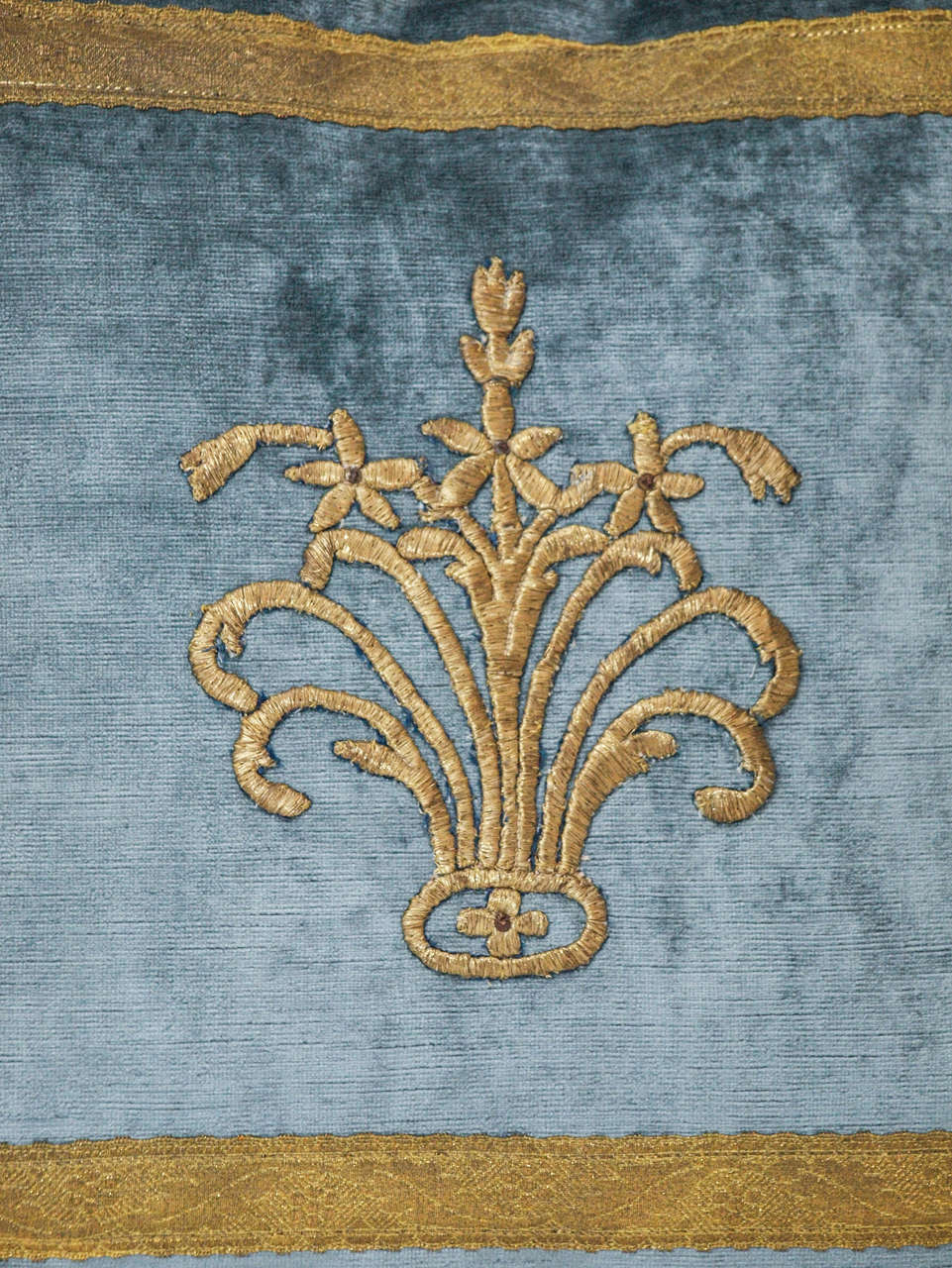 19th Century Antique Ottoman Empire Gold Metallic Embroidery B. VIZ Pillows