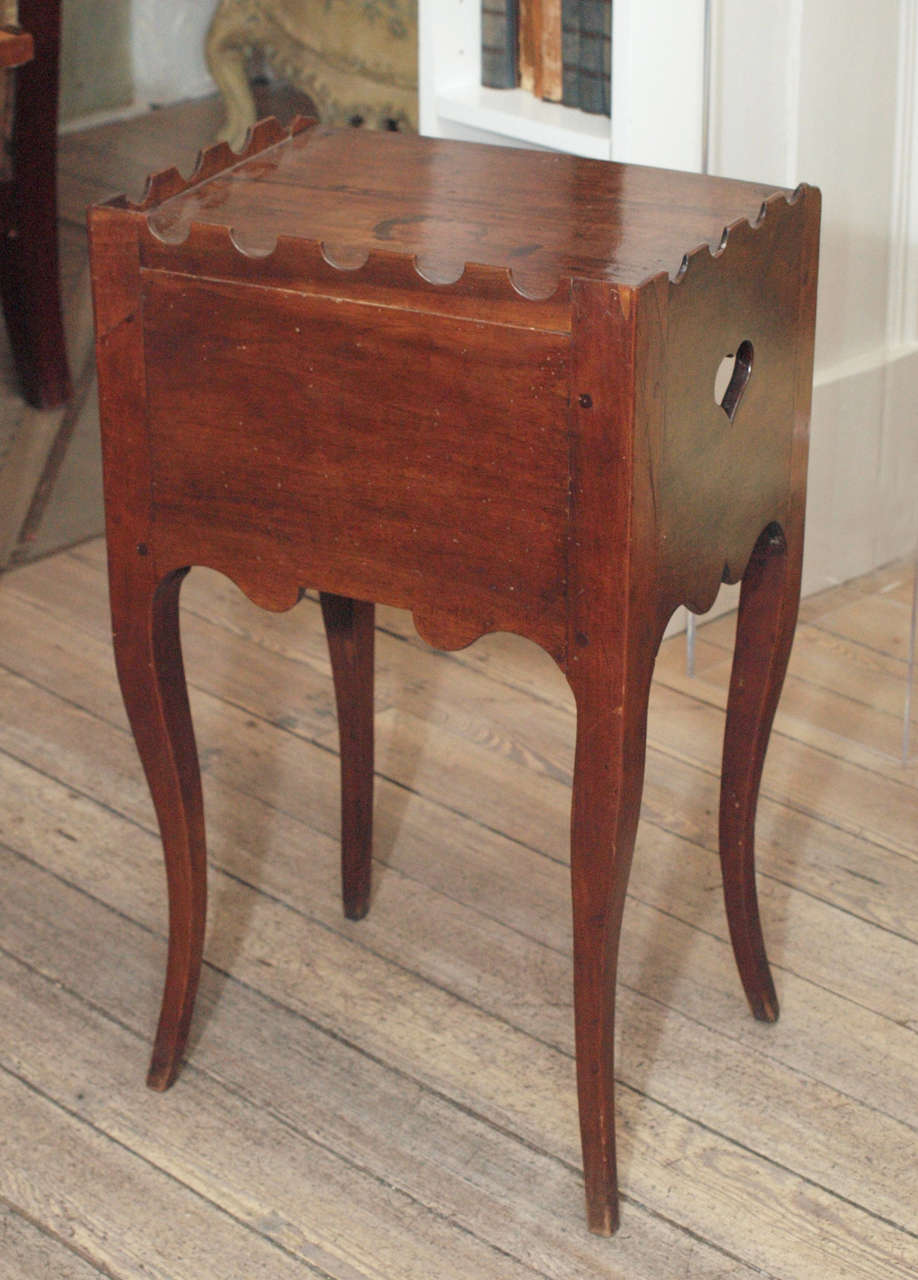 Fabulous Louis XV walnut end table with hearts on each side, and delicate, beautiful legs. 