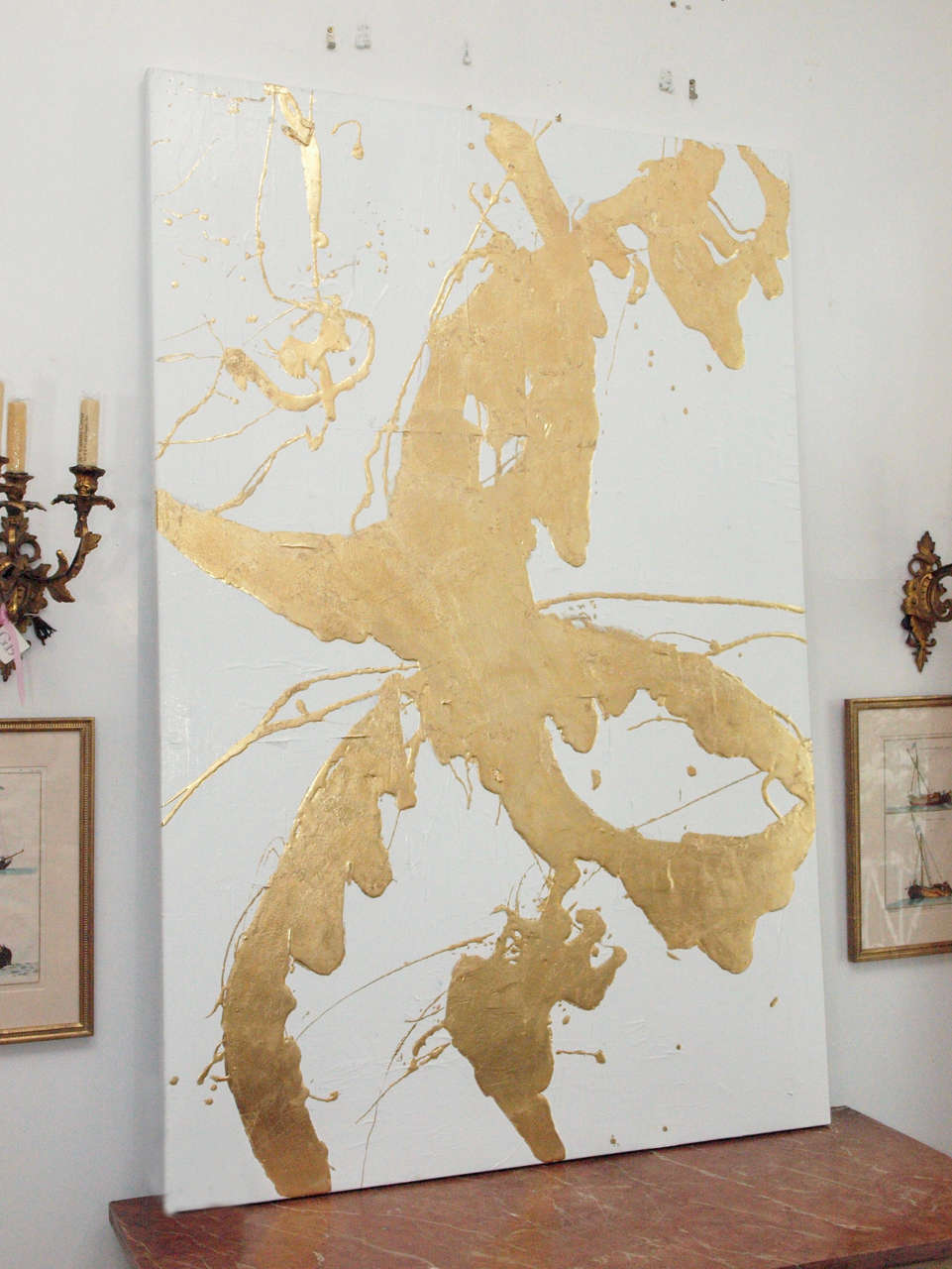 Multi-media, gold leaf painting by New Orleans artist, Jamie Meeks.