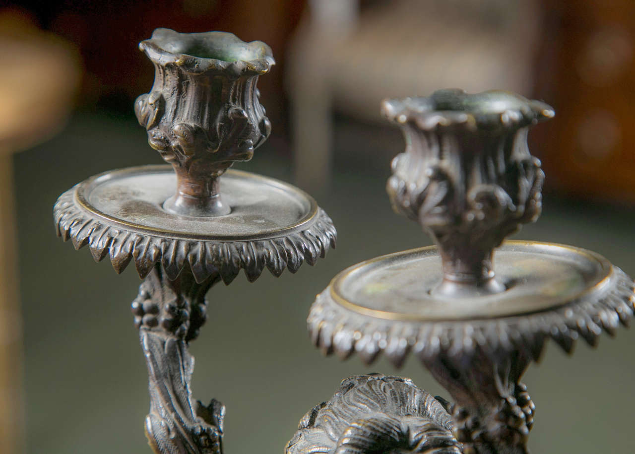 Pair of Rococo Style Candelabra For Sale 2
