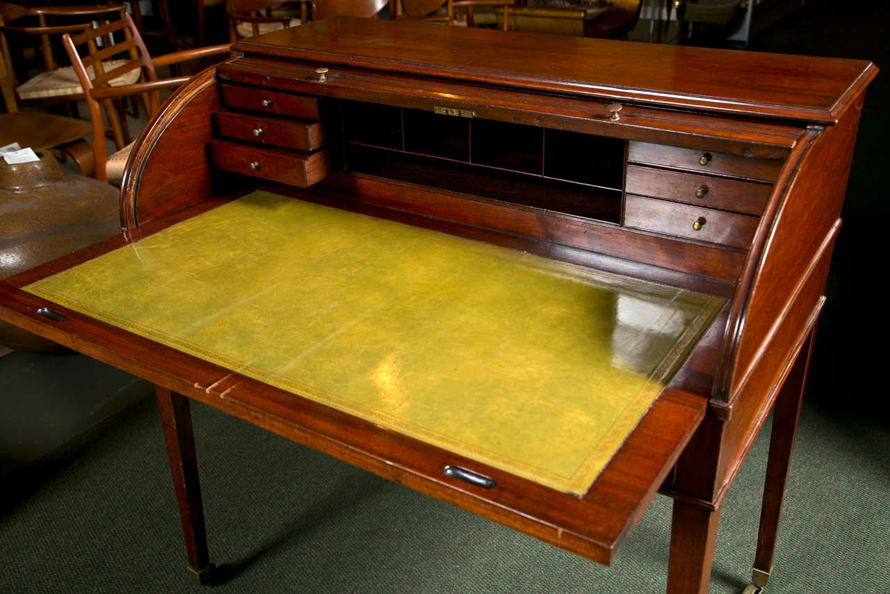 19th Century English Sheraton Roll Top Desk