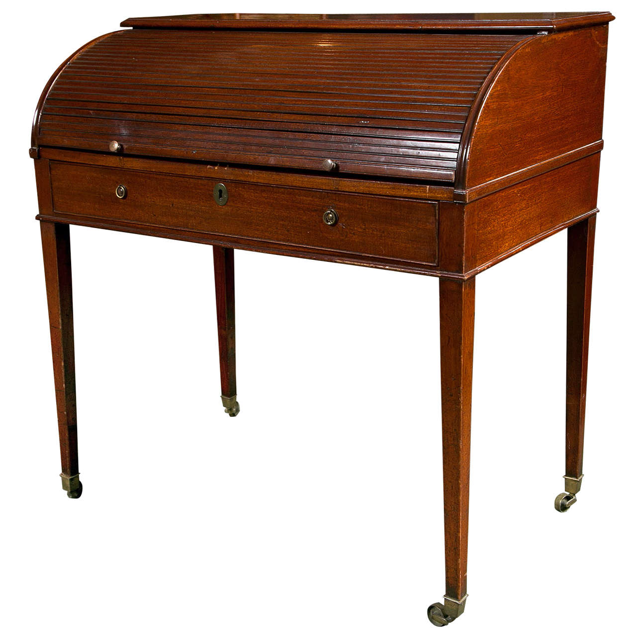 English Sheraton Roll Top Desk