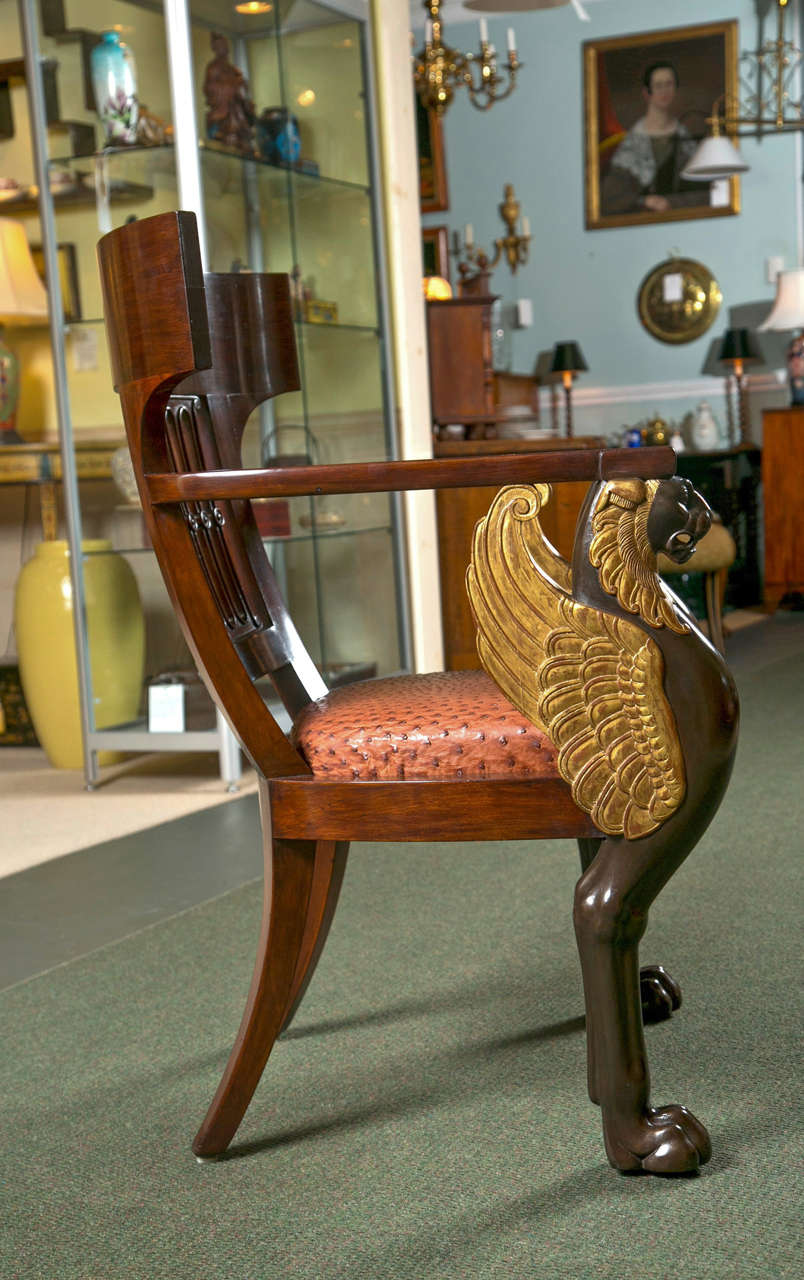 Französischer Stuhl im Empire-Stil von Frederick Victoria (Holz) im Angebot