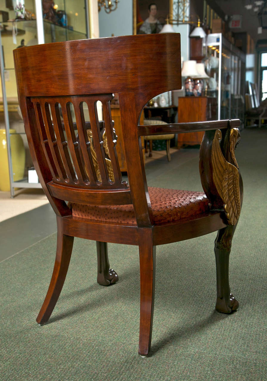 Wood French Empire Style Chair by Frederick Victoria For Sale