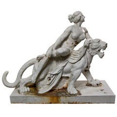 Cast Iron Figure of Adriadne on the Back of a Panther 6