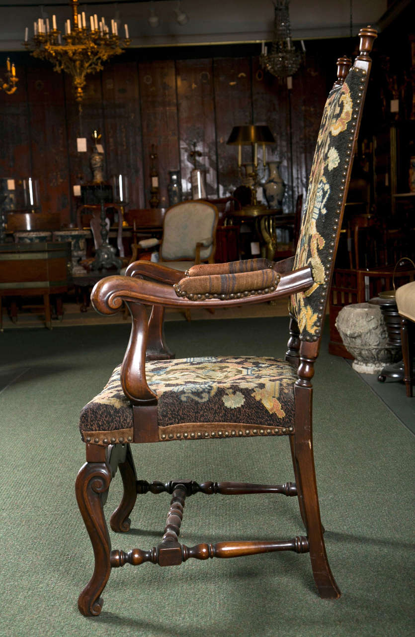 Pair of English Jacobean Style Armchairs 2