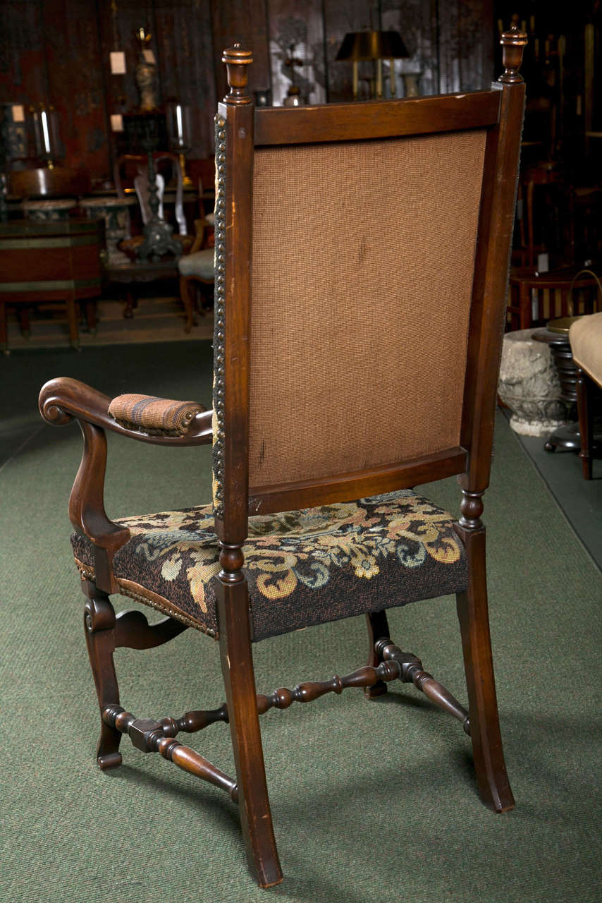 Pair of English Jacobean Style Armchairs 3