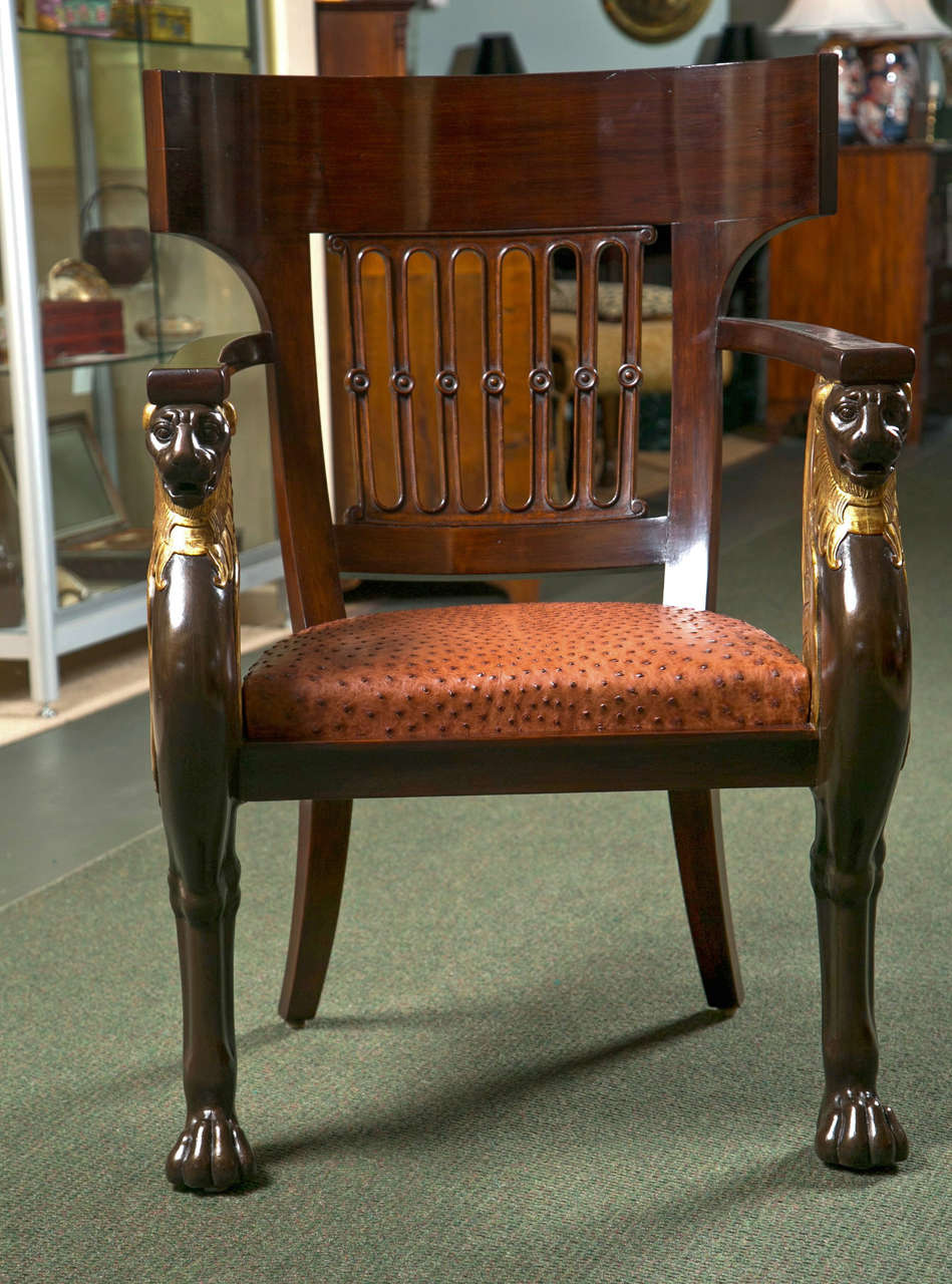 French Empire Style Chair by Frederick Victoria For Sale at 1stDibs