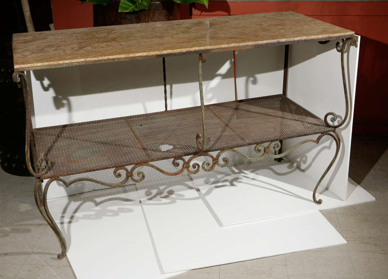 Iron Console Table With Marble Top