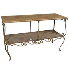 Iron Console Table With Marble Top Iron Console Table With Marble Top