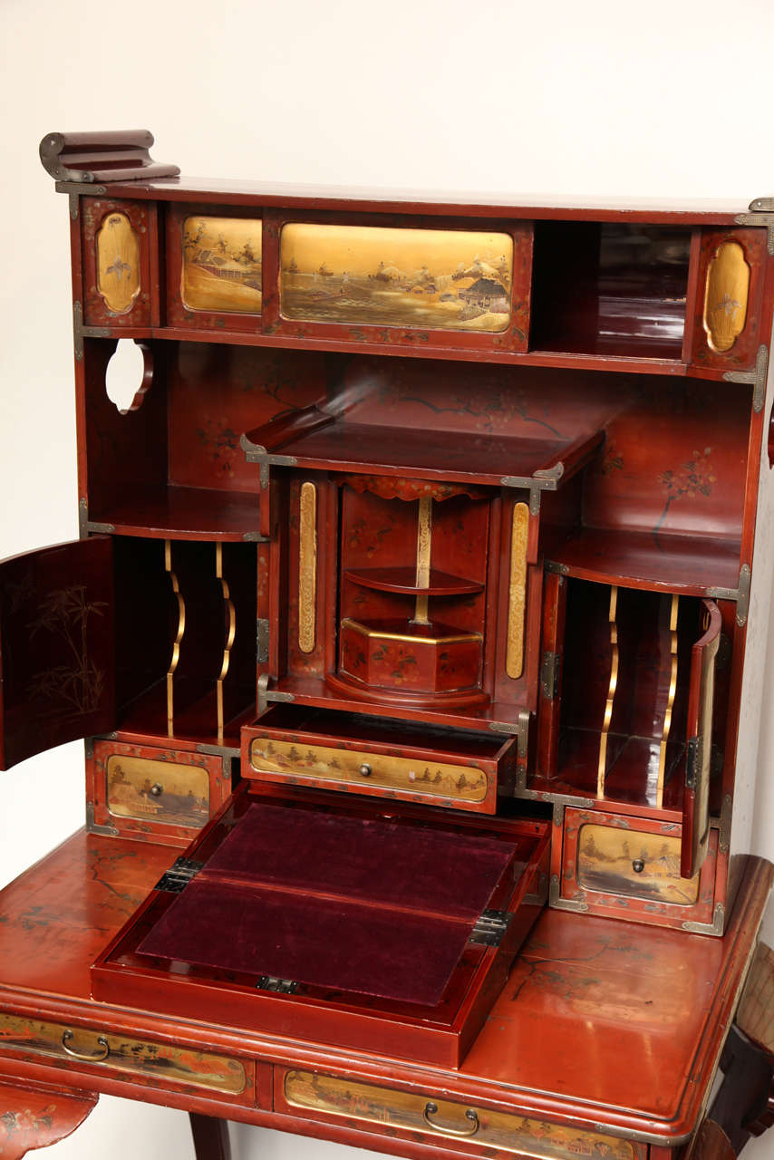 19th Century Japanese, Lacquered Secretaire 5