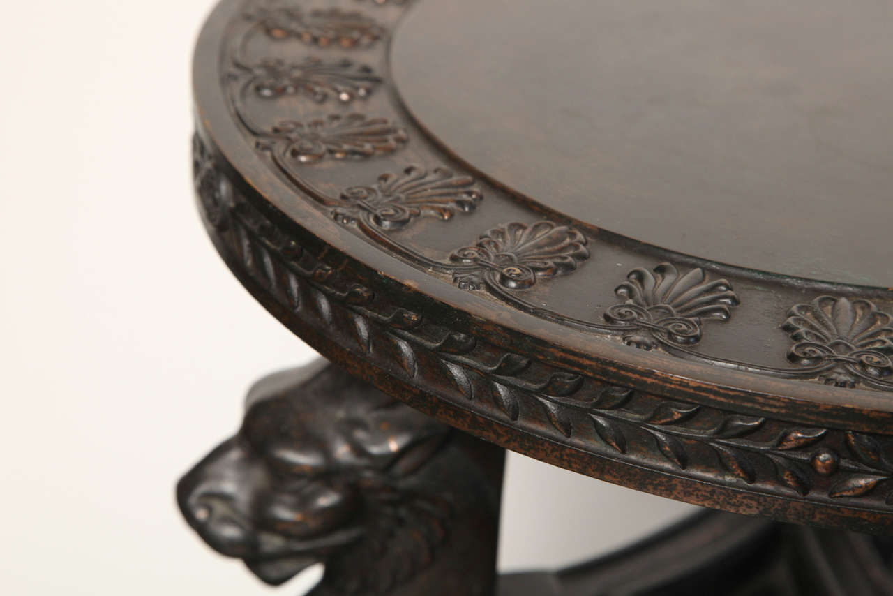 20th Century Exceptional, Tripod, Neo-Classical Bronze Table