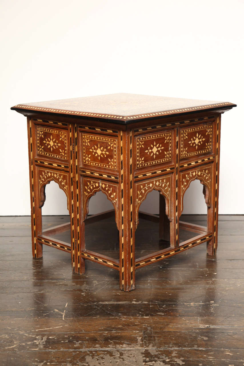 Indian 19th Century, Bone Inlaid Table