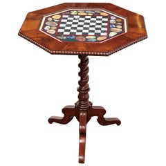 19th Century Tilt Top, Mahogany and Specimen Marble Games Table