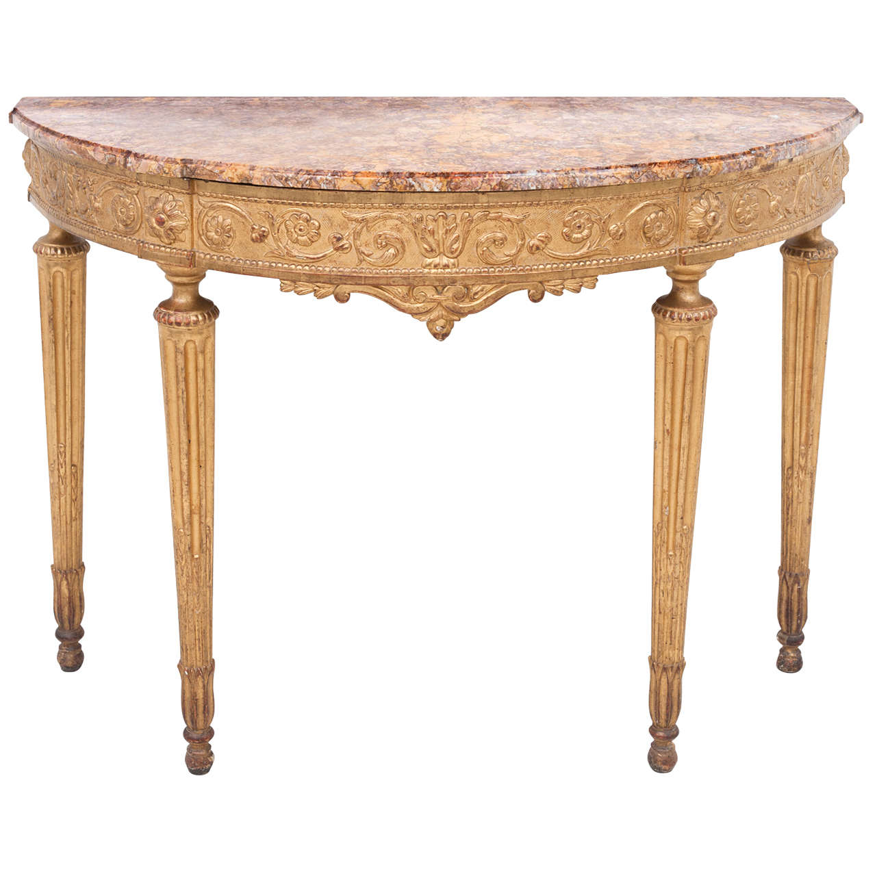 18th Century Italian Genoese Neoclassical Gilded Table For Sale