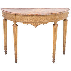 18th Century Italian Genoese Neoclassical Gilded Table