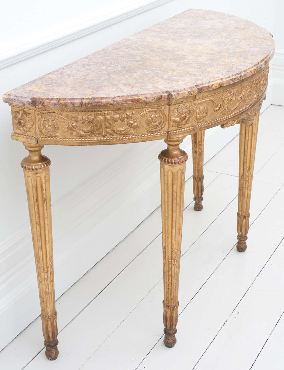18th Century Italian Genoese Neoclassical Gilded Table For Sale 2