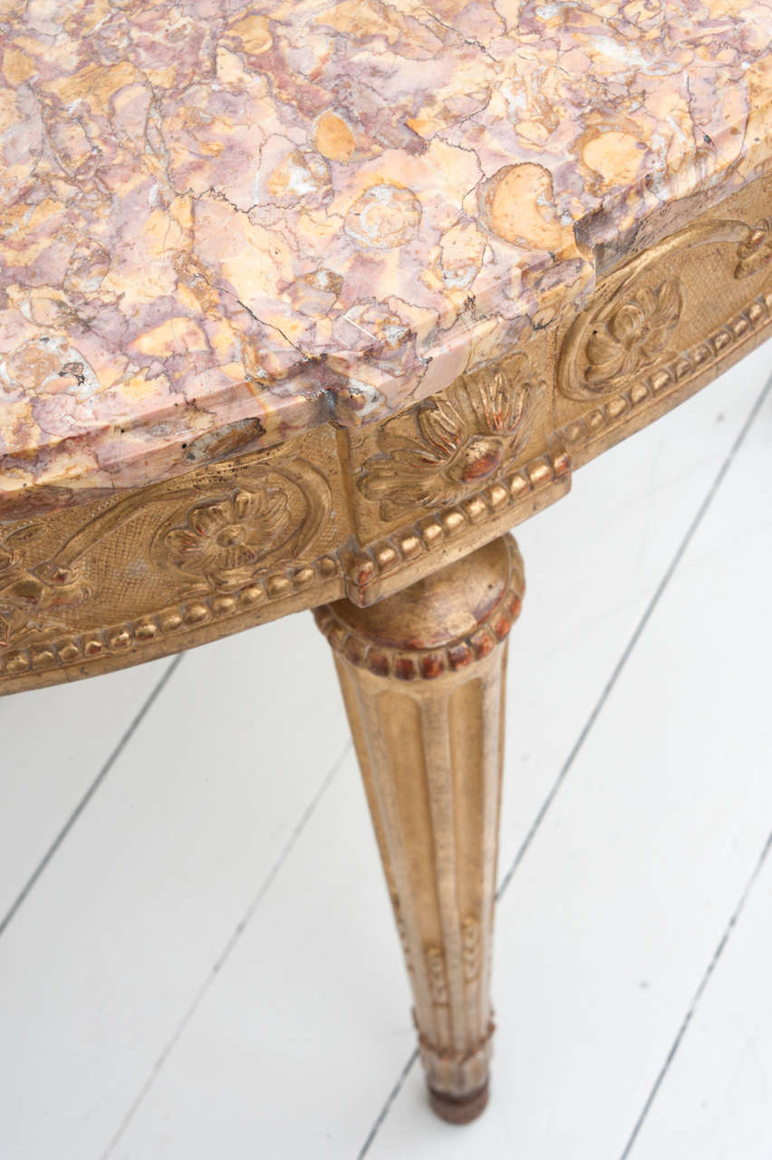 18th Century Italian Genoese Neoclassical Gilded Table For Sale 3