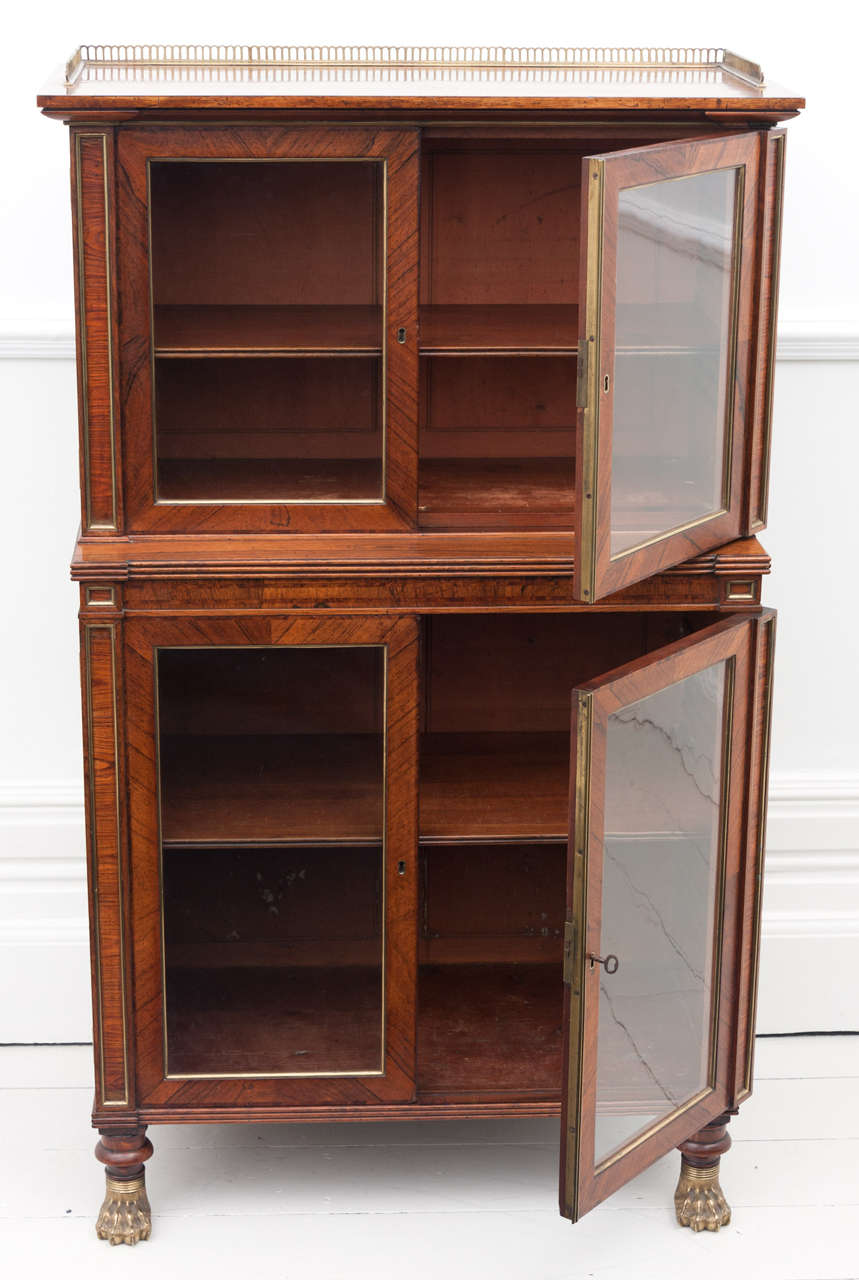 British 19th c. Regency Rosewood baby bookcase in the manner of John Mclean