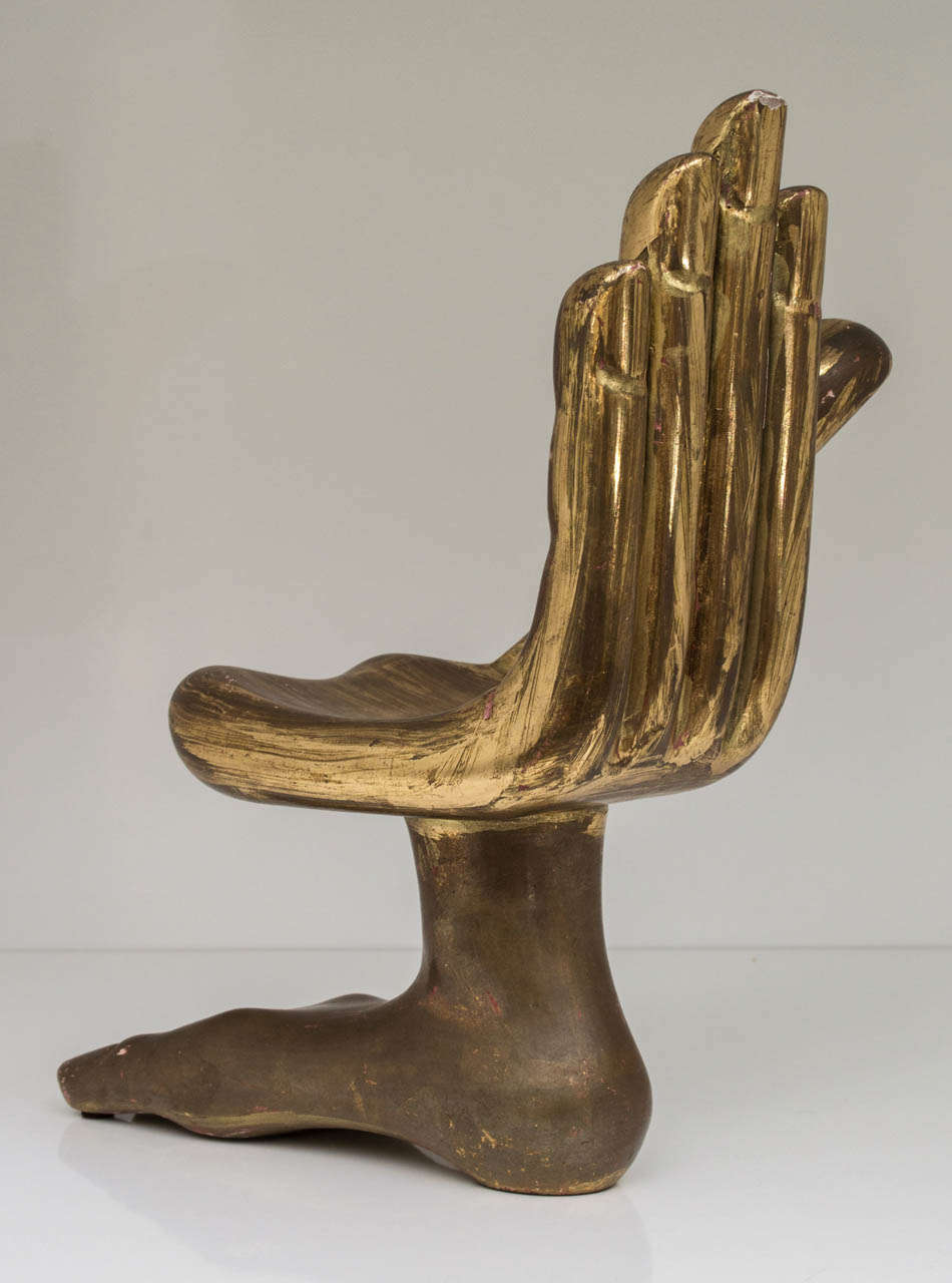 Wood Pedro Friedberg Gilt Hand Sculpture
