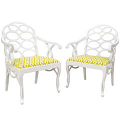 Chic Pair of Lacquered Armchairs