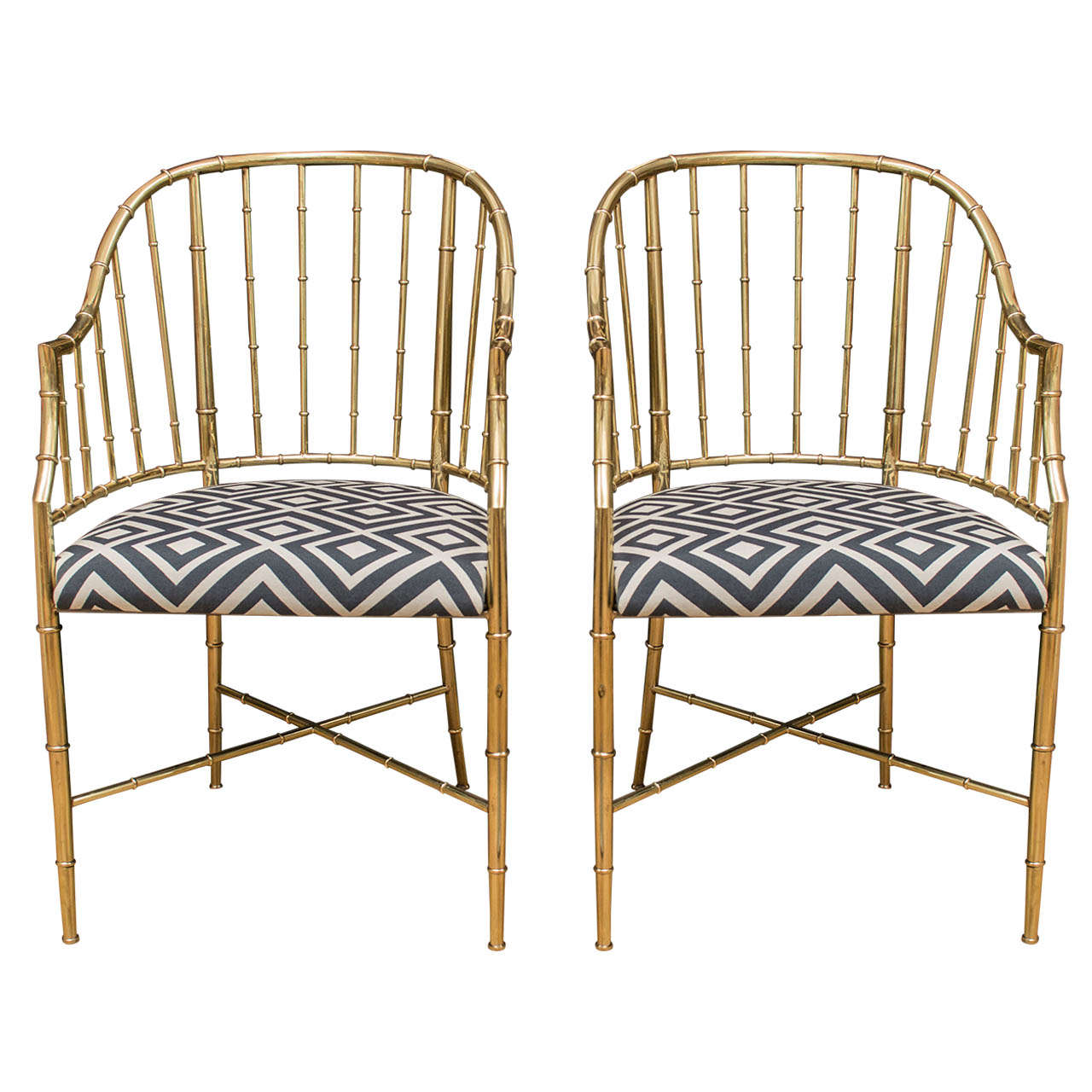 Mastercraft Brass Chairs at 1stDibs