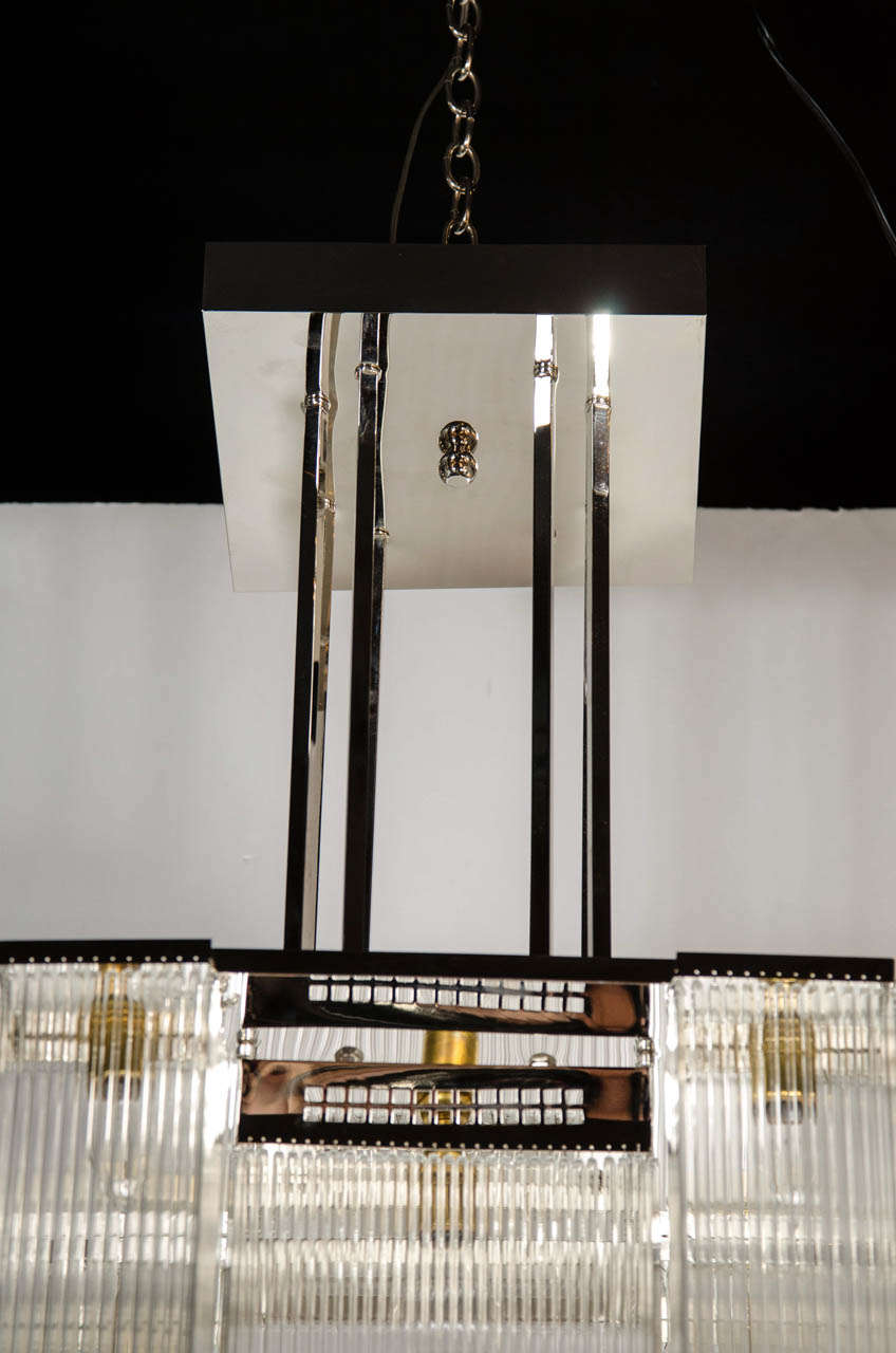 French Art Deco Style Chandelier in the manner of Josef Hoffmann (Art déco)