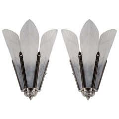 Vintage Exquisite Art Deco Wall  Sconces by Sabino