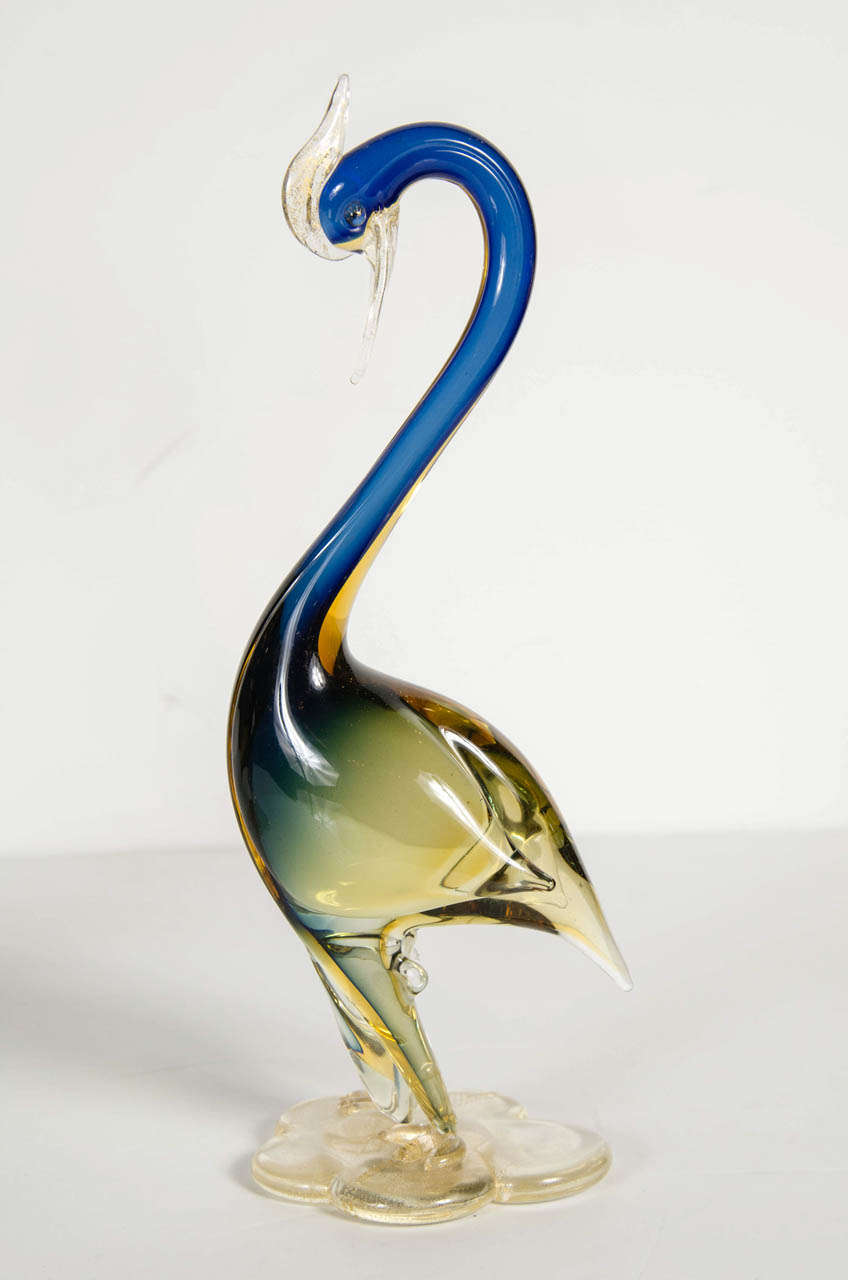 20th Century Elegant Pair of Mid-Century Murano Glass Cranes