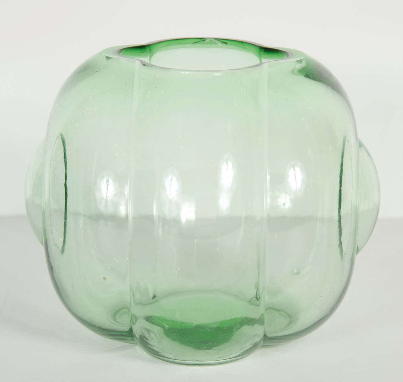 20th Century Art Deco Celadon Glass Vase by George Sakier