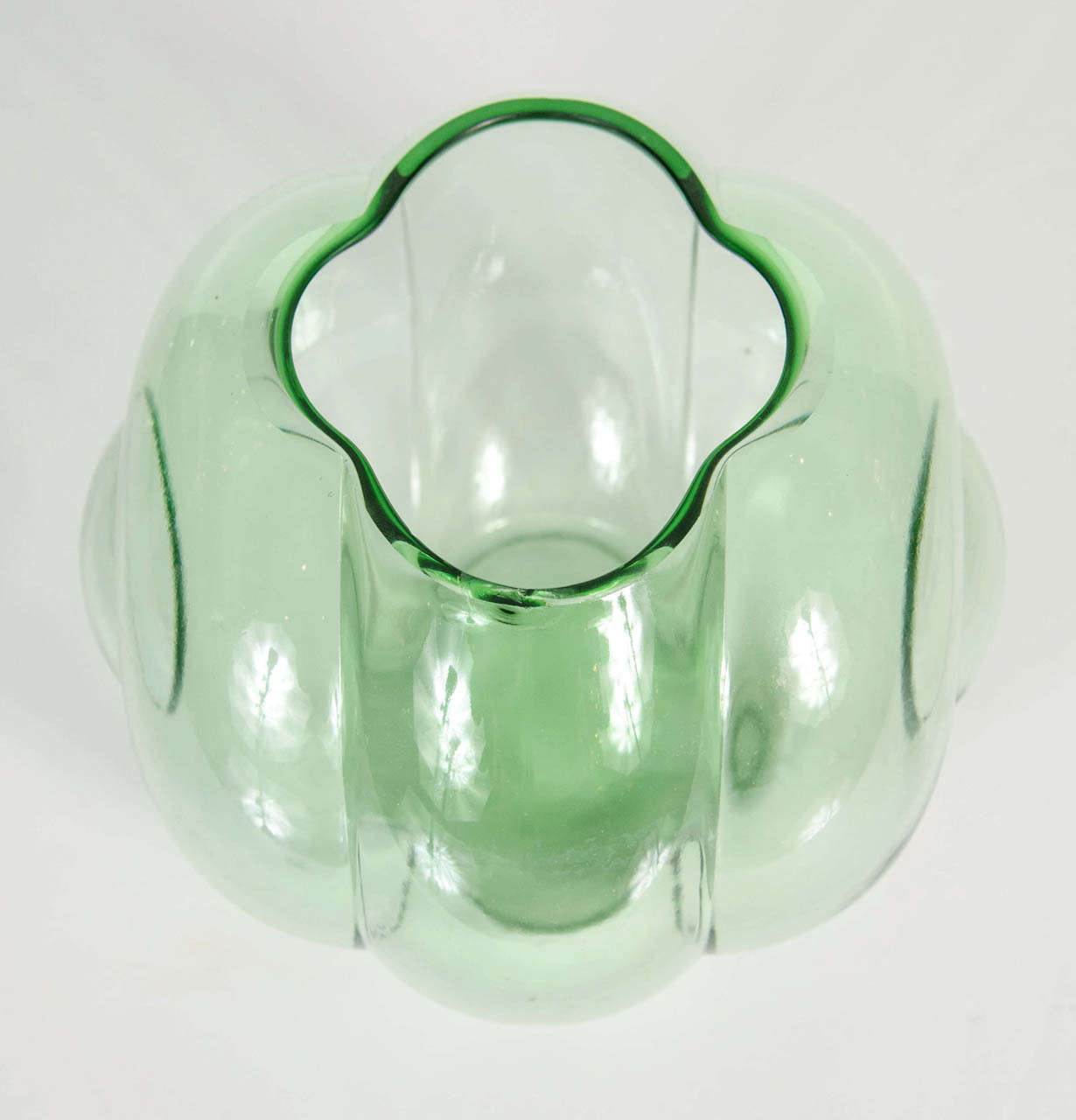 Art Deco Celadon Glass Vase by George Sakier 1