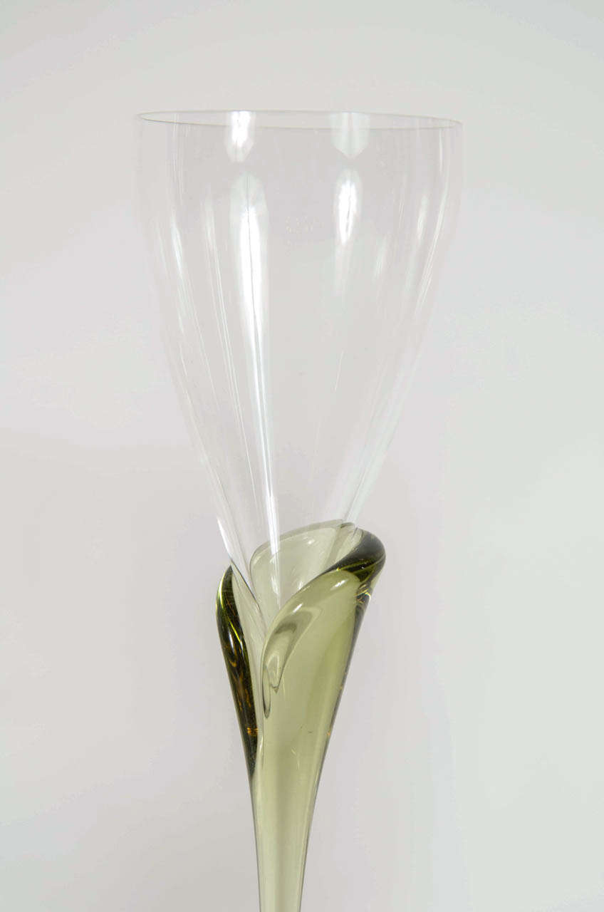 Modern Elegant 60 Piece Set of Fine Rosenthal Crystal with Calla Lilly Design