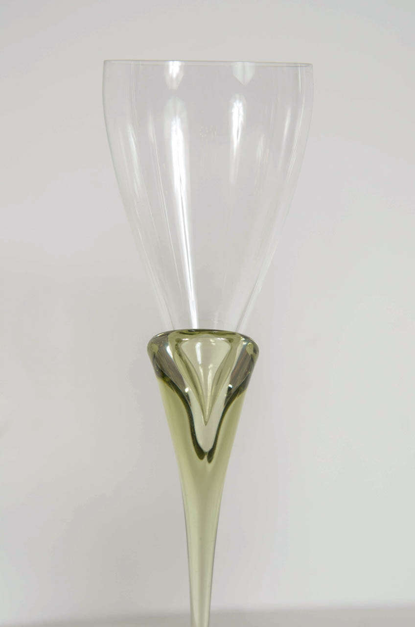 German Elegant 60 Piece Set of Fine Rosenthal Crystal with Calla Lilly Design