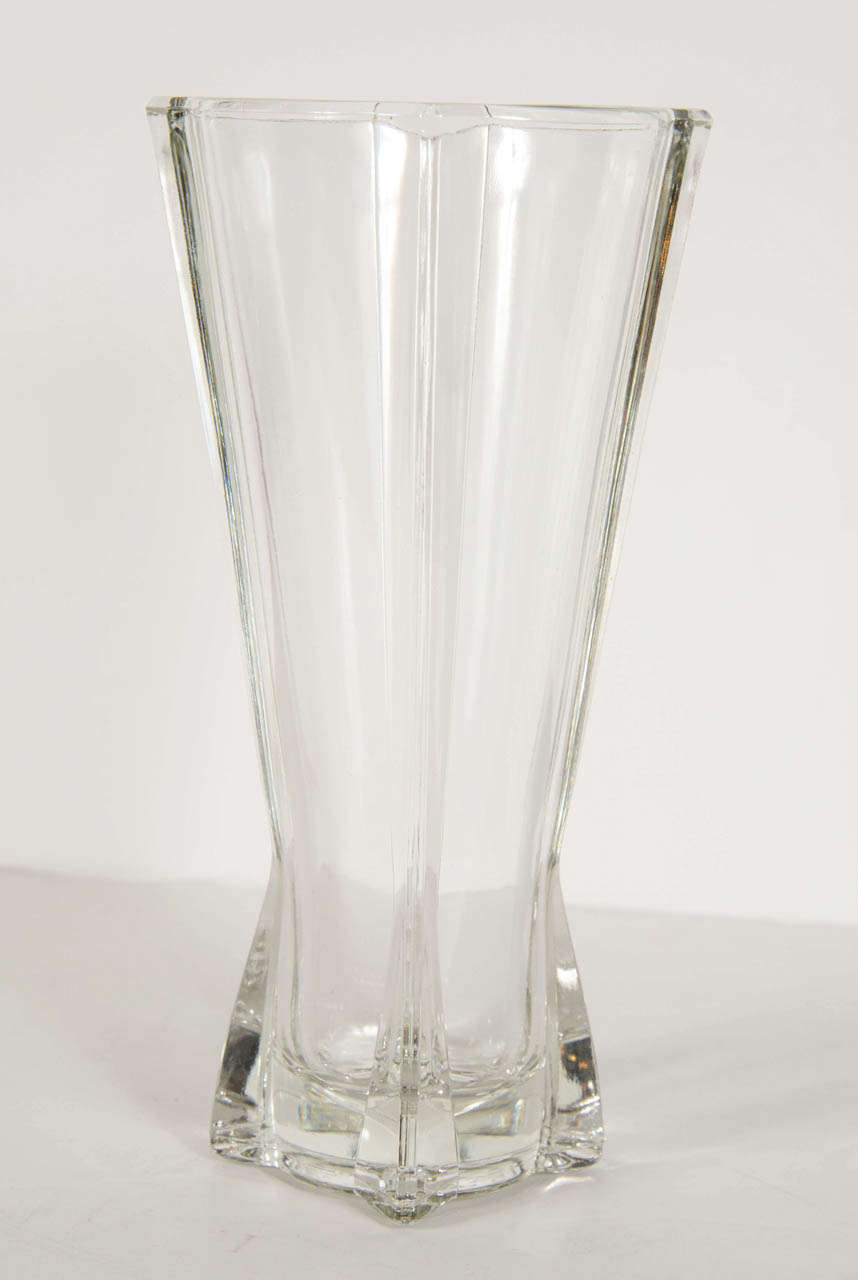Machine Age Art Deco "Rocket" Vase in Glass
