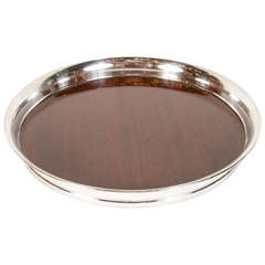 Mid-Century Modern Round Serving or Bar Tray by Crescent