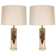 Vintage Pair of Mid-Century Modernist Strap Lamps