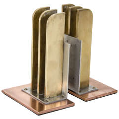 Vintage Streamline Art Deco Pair of Bookends  in the Manner of Donald Deskey