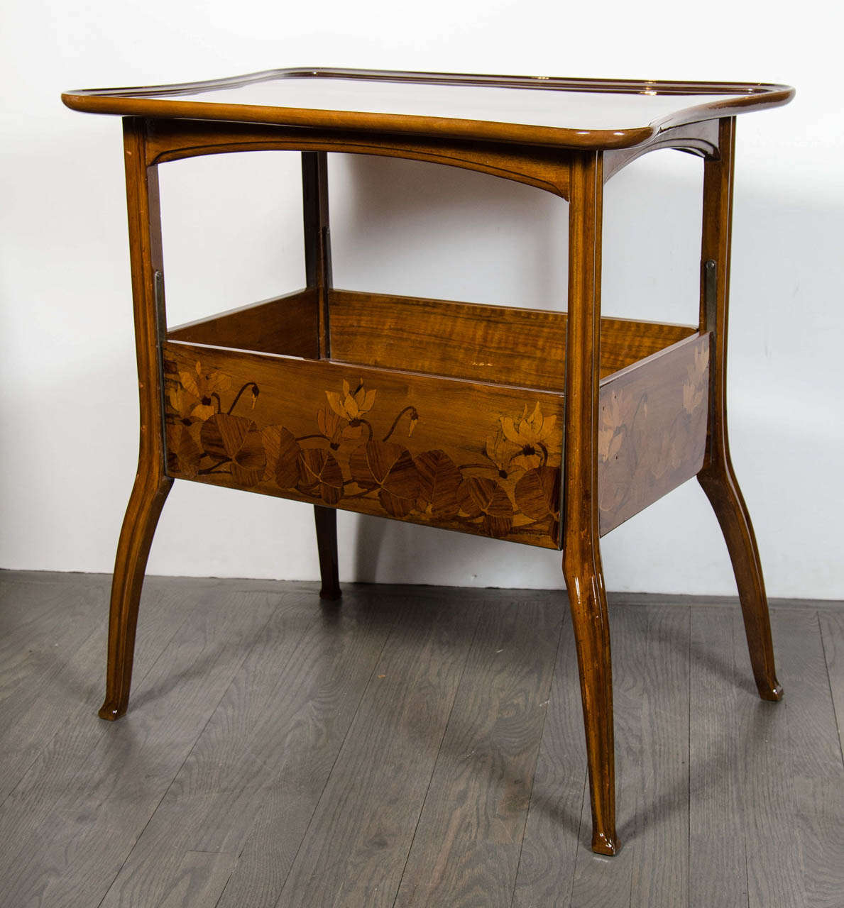 20th Century Exquisite Art Nouveau Carved Walnut Tea Table by Louis Majorelle