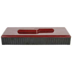 Art Deco Bakelite Box with Crimson Lid