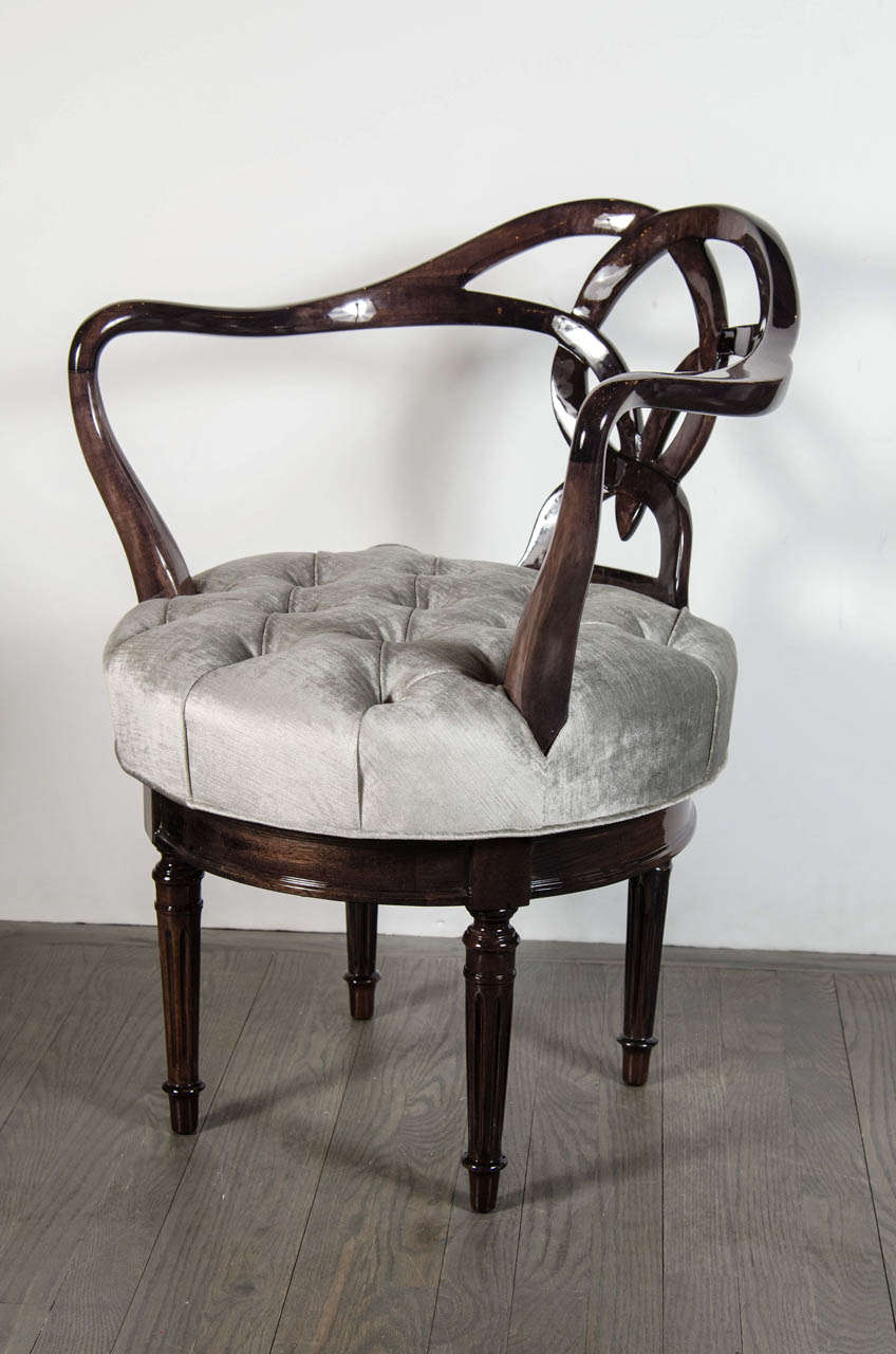 Mid-20th Century Mid-Century Modernist Woven Knot Design Swivel Chair / Stool