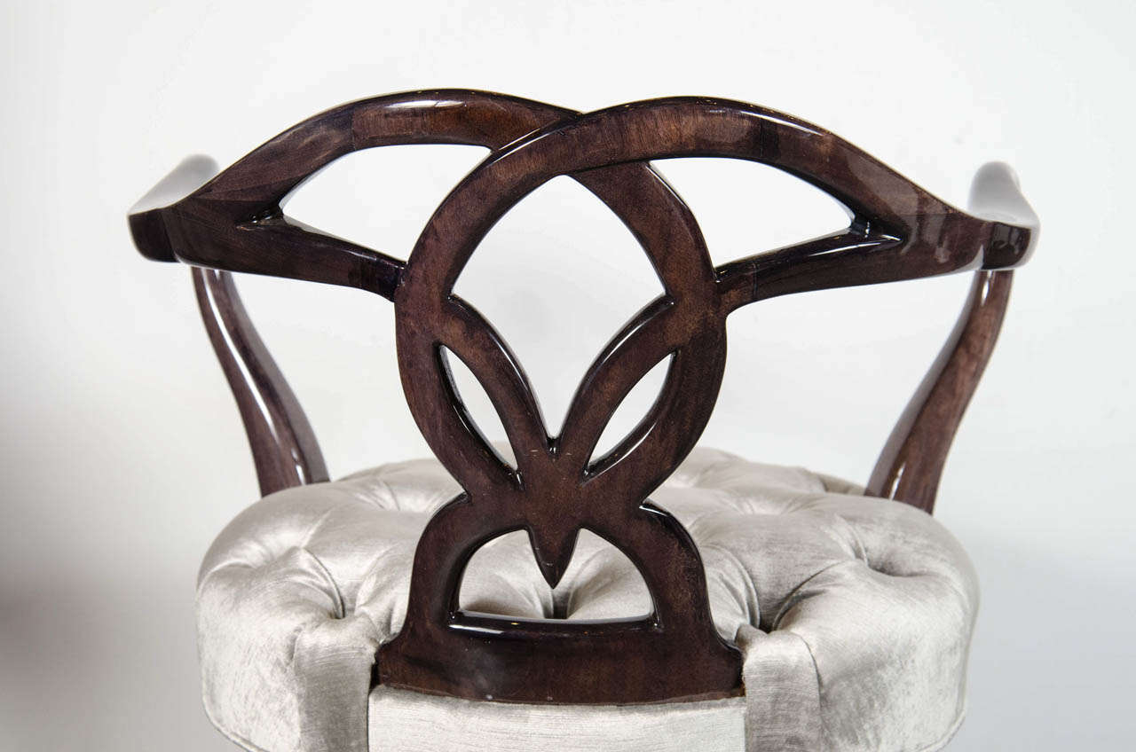 Mid-Century Modernist Woven Knot Design Swivel Chair / Stool 4