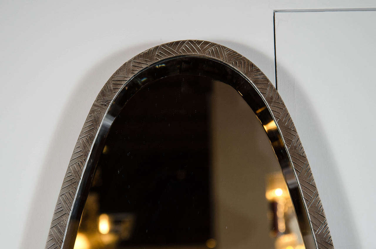 20th Century Art Deco Wrought Iron Mirror in the Manner of Edgar Brandt