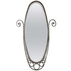 Art Deco Wrought Iron Mirror in the Manner of Edgar Brandt