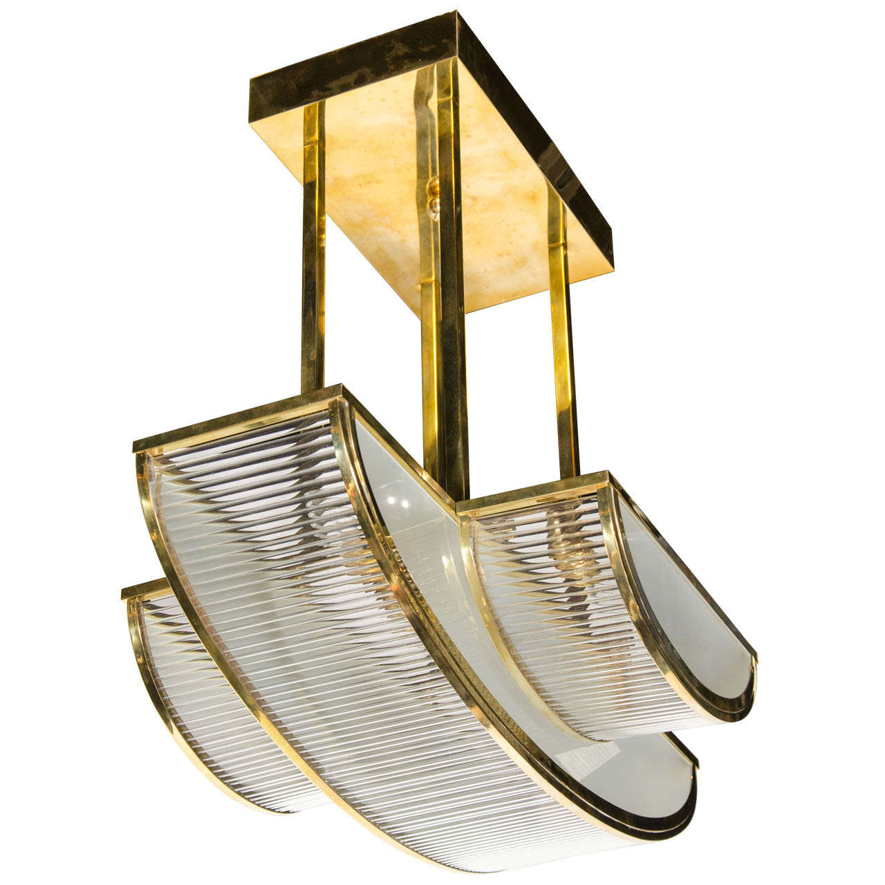 Streamline Art Deco Style Chandelier in the manner of Petitot