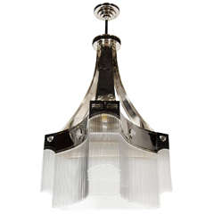 Spectacular French Art Deco Style Chandelier in the manner of Joseph Hoffmann