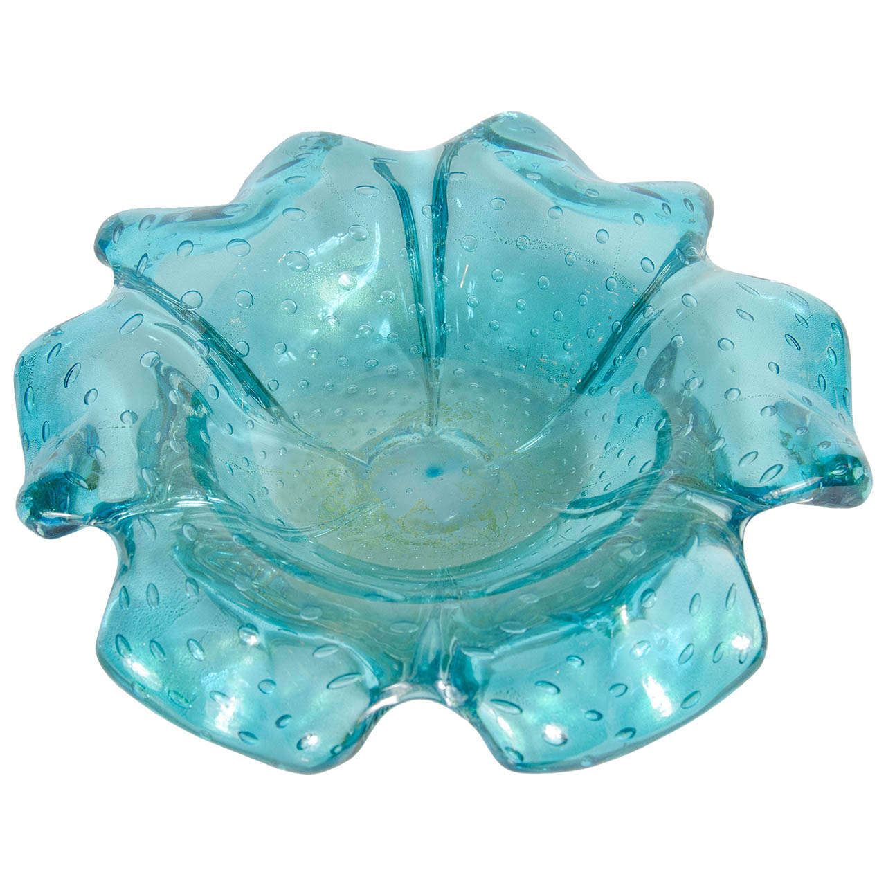 Stunnning Modernist Hand Blown Murano Glass Bowl by Barovier e Toso